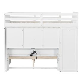 Twin Over Full Bunk Bed With Storage Stairs, Wardrobe, USB And Light 36 Twin Over Full Bunk Bed With Storage Stairs, Wardrobe, USB And Light