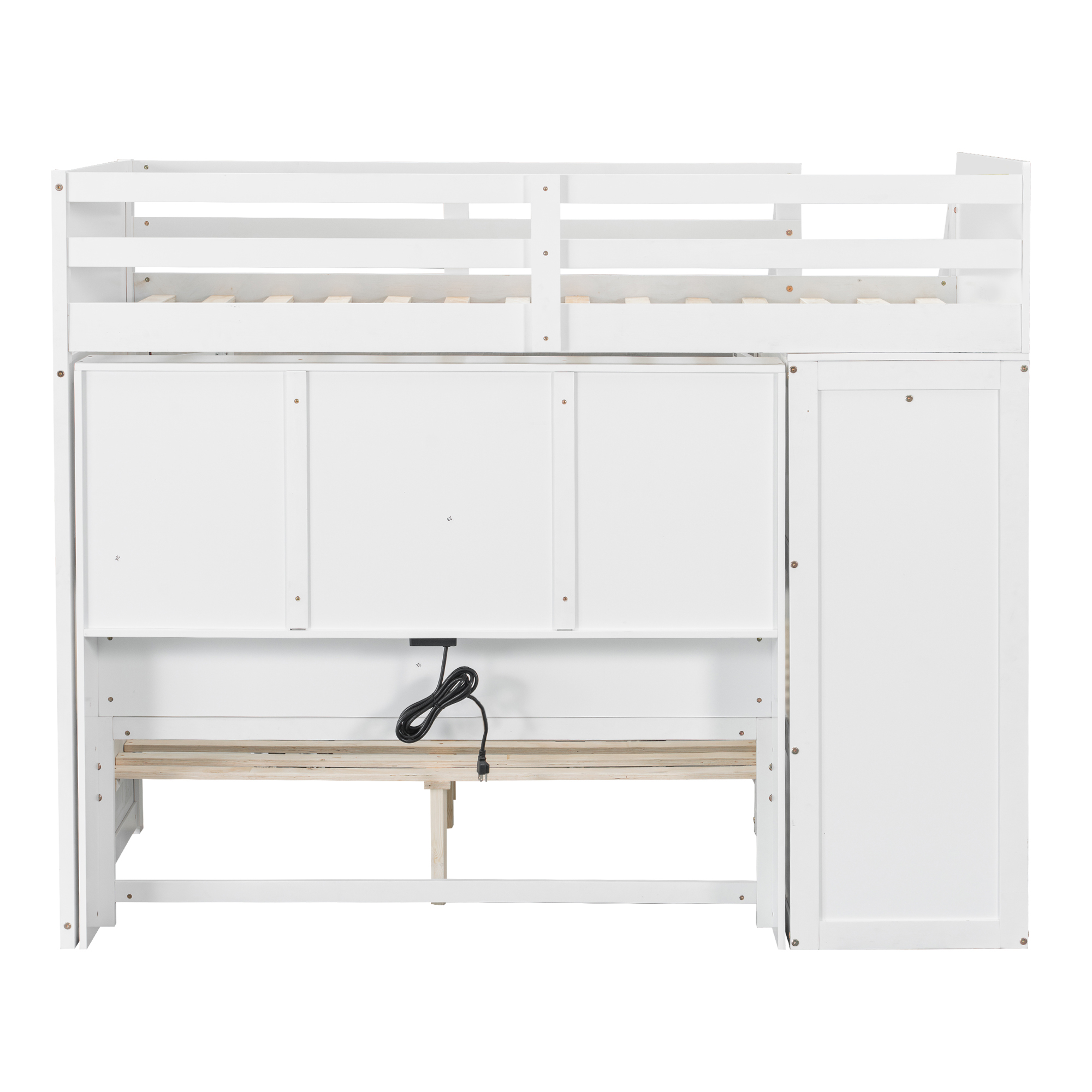 Twin Over Full Bunk Bed With Storage Stairs, Wardrobe, USB And Light 15 Twin Over Full Bunk Bed With Storage Stairs, Wardrobe, USB And Light