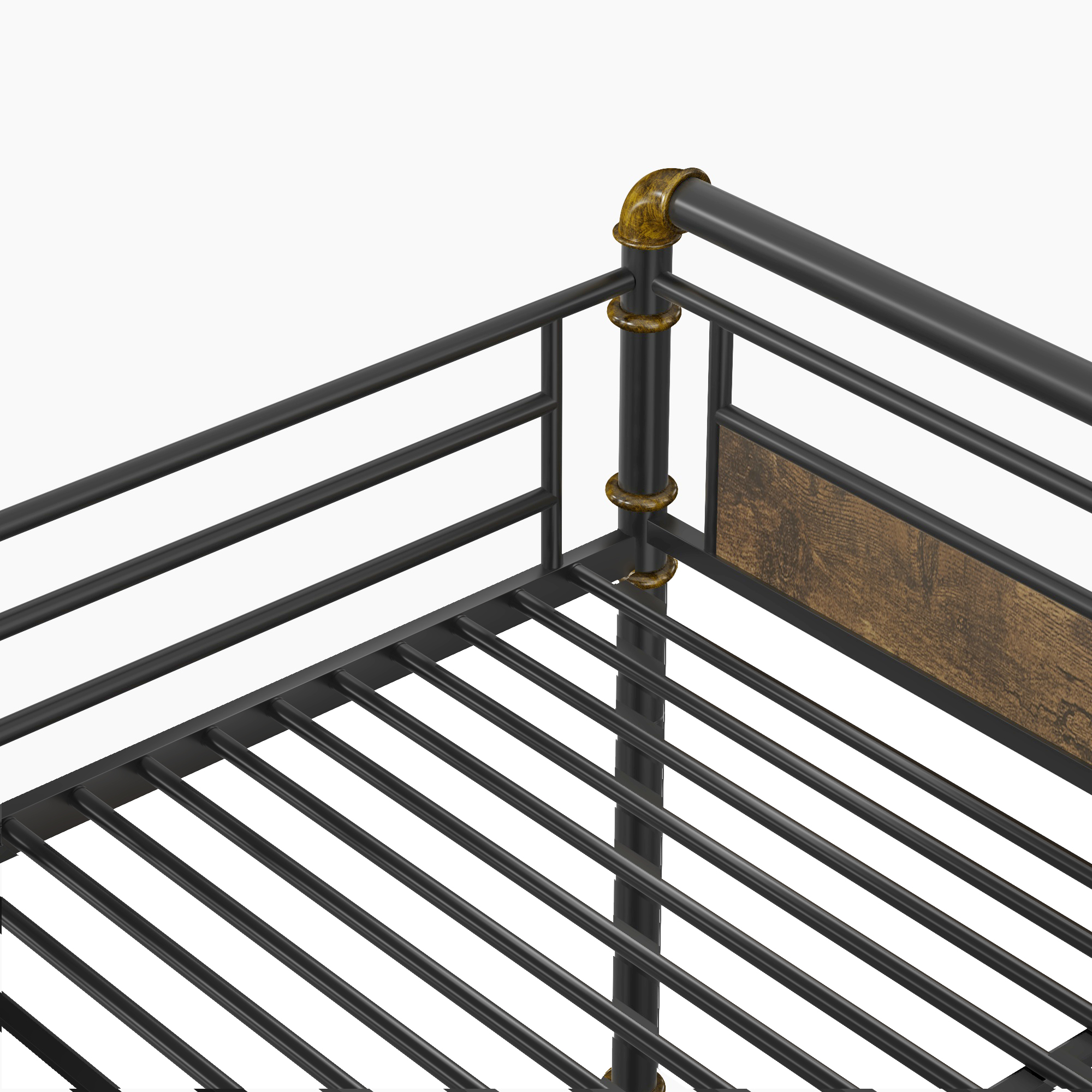 Queen Over Queen Metal Bunk Bed With Safety Guard Rails 10 Queen Over Queen Metal Bunk Bed With Safety Guard Rails