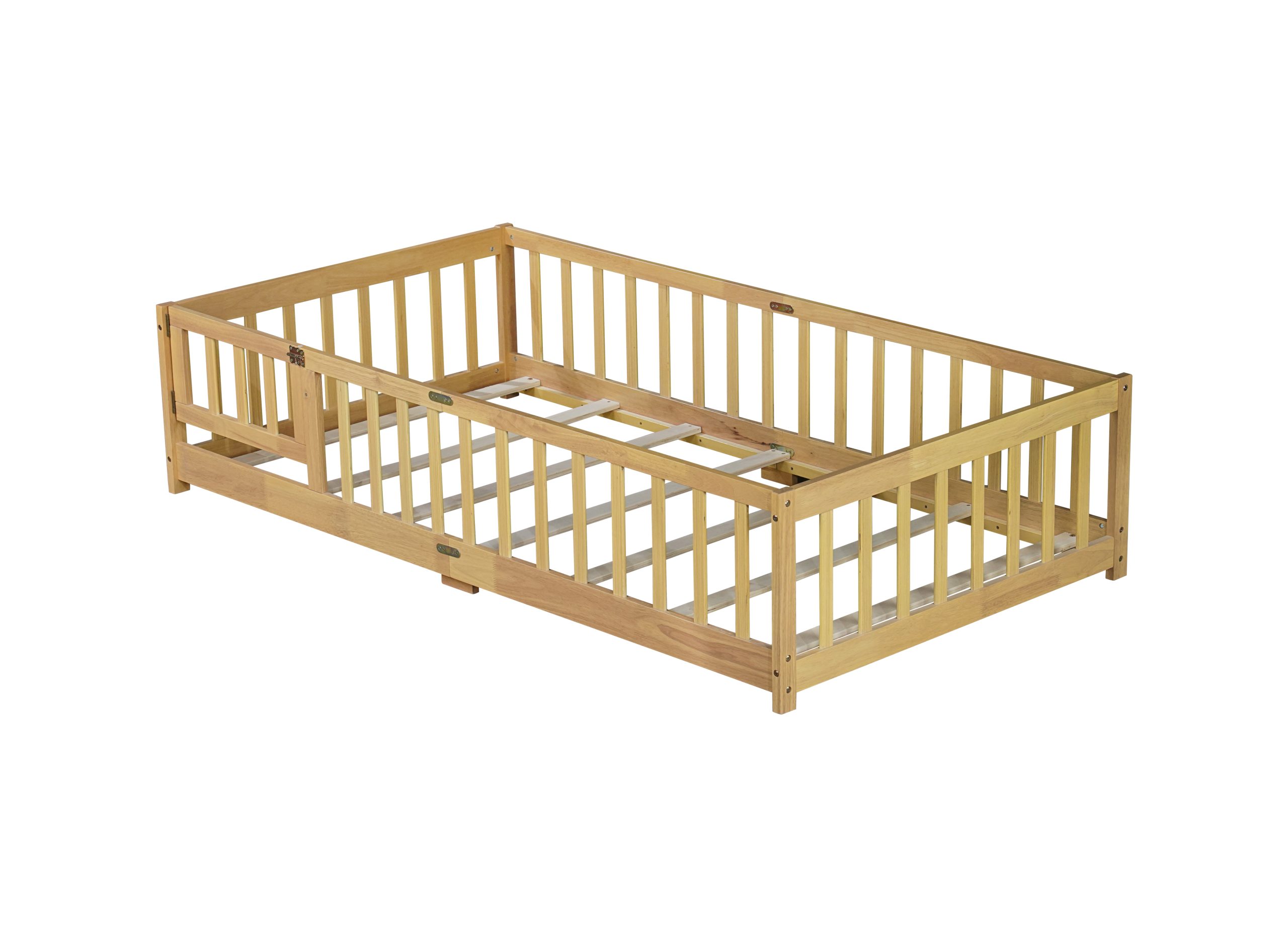 Twin Size Floor Bed with Fence and Door 16 Twin Size Floor Bed with Fence and Door