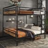 Queen Over Queen Metal Bunk Bed With Safety Guard Rails 2 Queen Over Queen Metal Bunk Bed With Safety Guard Rails