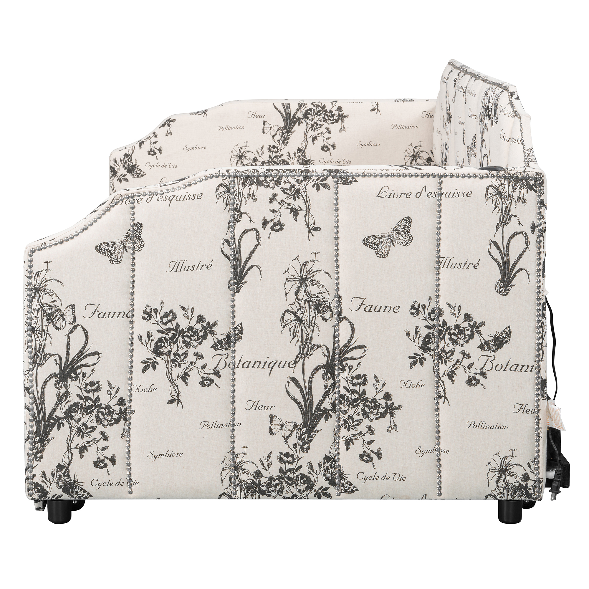 Twin Size Upholstered Daybed with Pop-Up Trundle & USB Charging Ports 23 Twin Size Upholstered Daybed with Pop-Up Trundle & USB Charging Ports