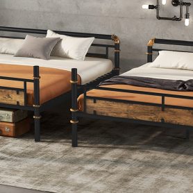 Queen Over Queen Metal Bunk Bed With Safety Guard Rails 40 Queen Over Queen Metal Bunk Bed With Safety Guard Rails