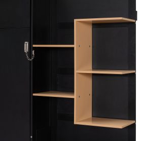 Queen Size Murphy Bed with Large Sofa, Storage Shelves & Cabinets