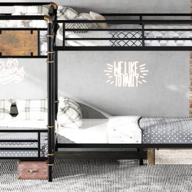 Quad Bunk Bed For 4 Kids, Heavy Duty Metal Twin Bunk Bed Frame 41 Quad Bunk Bed For 4 Kids, Heavy Duty Metal Twin Bunk Bed Frame