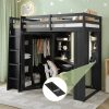 Twin Size Loft Bed with Integrated Large Wardrobe and Desk 2 Twin Size Loft Bed with Integrated Large Wardrobe and Desk