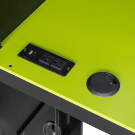 Full Size Wooden Gaming Loft Bed with Storage Shelves, Desk, USB & Power Outlet, and LED Light