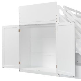 Twin Over Full Bunk Bed With Storage Stairs, Wardrobe, USB And Light 37 Twin Over Full Bunk Bed With Storage Stairs, Wardrobe, USB And Light