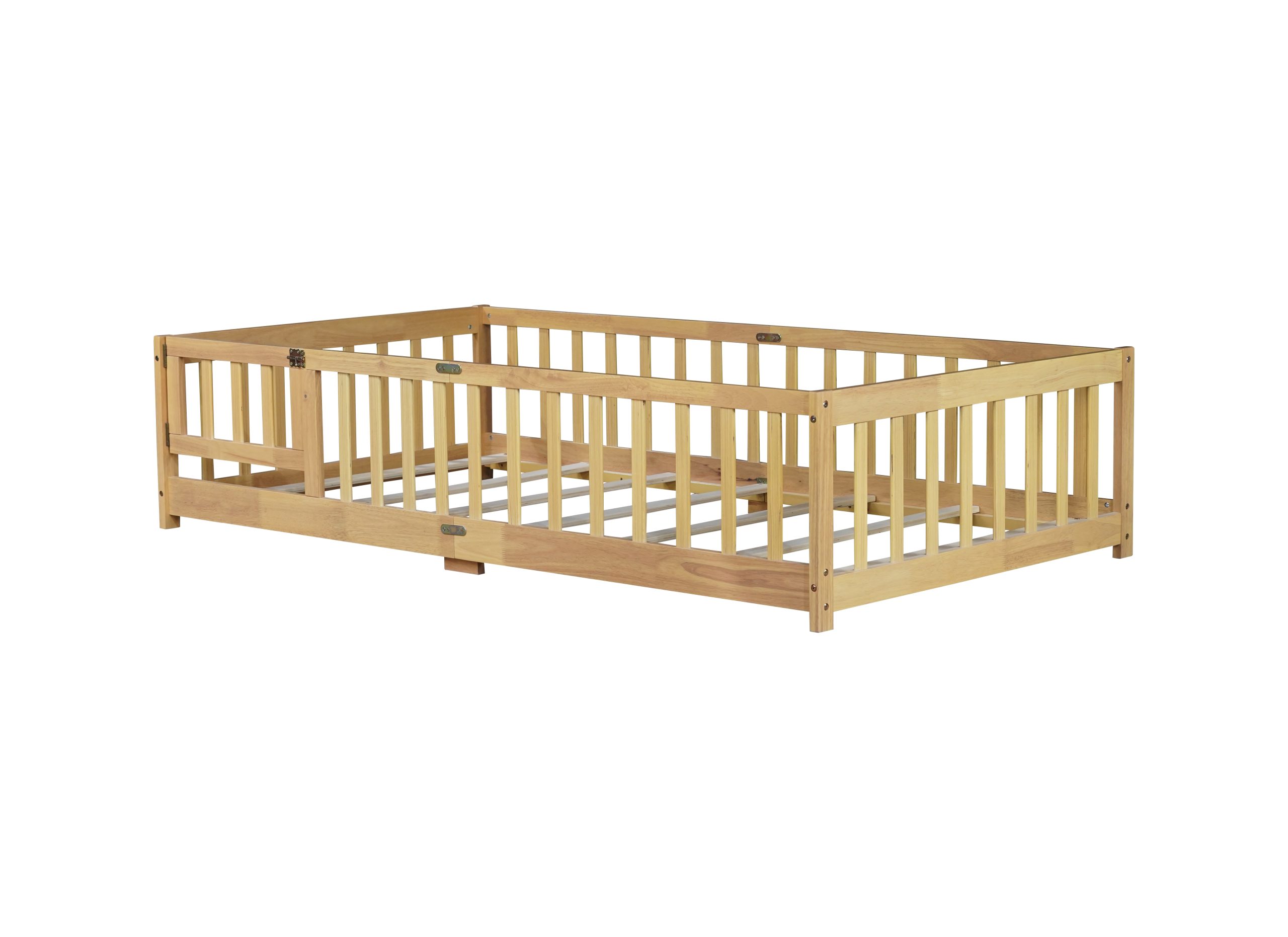 Twin Size Floor Bed with Fence and Door 4 Twin Size Floor Bed with Fence and Door