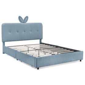 Full Size Kids Upholstered Bed With Oversized Rabbit Ear Headboard, Music Sync, LED Light & 4 Storage Drawers 31 Full Size Kids Upholstered Bed With Oversized Rabbit Ear Headboard, Music Sync, LED Light & 4 Storage Drawers