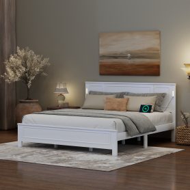 King Size Bed with Tall-Panel Headboard & Footboard