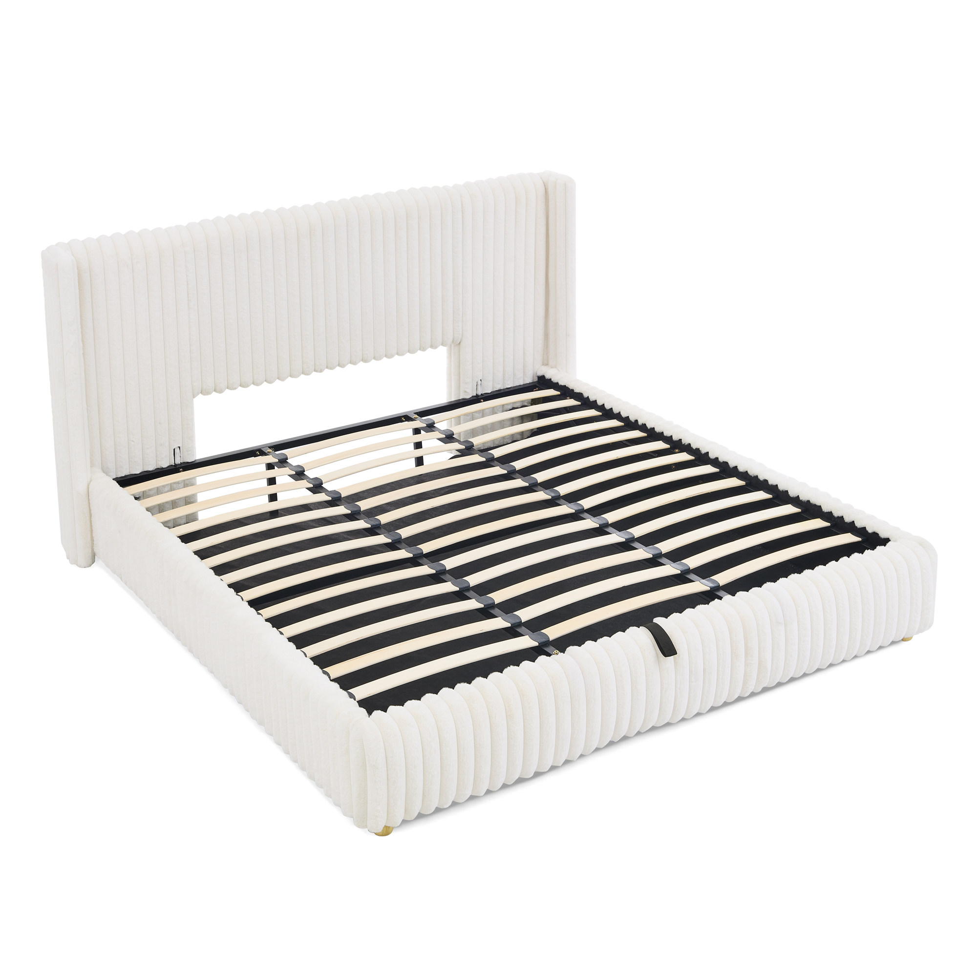 King Functional Vertical Striped Bed with Gas Lift Storage 13 King Functional Vertical Striped Bed with Gas Lift Storage