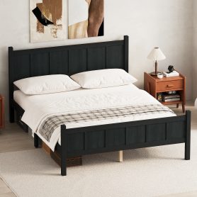 Queen Size Flat Panel Bed with Headboard & Footboard
