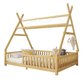 Full Low Floor House Bed With Fence And Roof 35 Full Low Floor House Bed With Fence And Roof