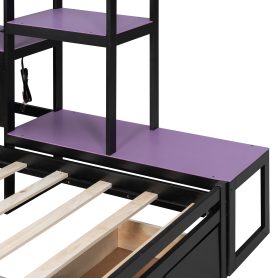 Twin Size Gaming Daybed with Integrated Desk and LED Light 79 Twin Size Gaming Daybed with Integrated Desk and LED Light