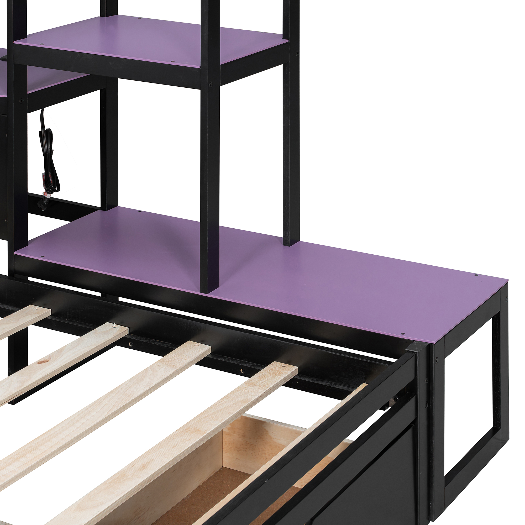 Twin Size Gaming Daybed with Integrated Desk and LED Light 38 Twin Size Gaming Daybed with Integrated Desk and LED Light