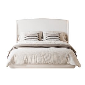 Upholstered Queen Bed Frame with Wingback Headboard 30 Upholstered Queen Bed Frame with Wingback Headboard