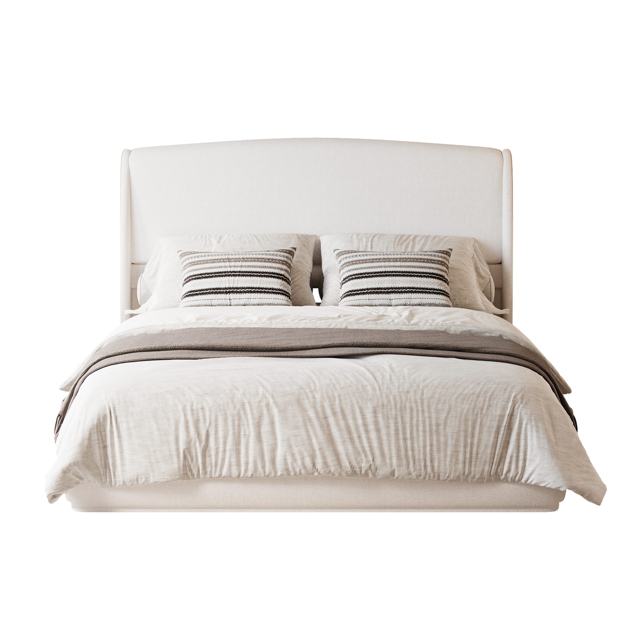 Upholstered Queen Bed Frame with Wingback Headboard 9 Upholstered Queen Bed Frame with Wingback Headboard