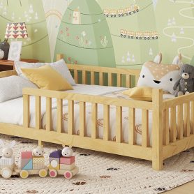 Full Low Floor House Bed With Fence And Roof 46 Full Low Floor House Bed With Fence And Roof