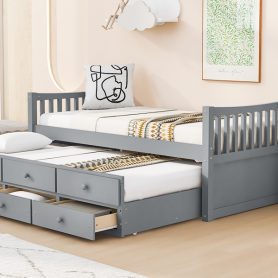 Daybed with Trundle and Drawers, Twin Size