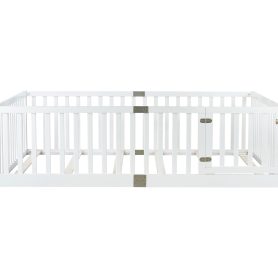 Full Size Floor Bed With High Fence Railings