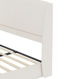 Upholstered Queen Bed Frame with Wingback Headboard 37 Upholstered Queen Bed Frame with Wingback Headboard