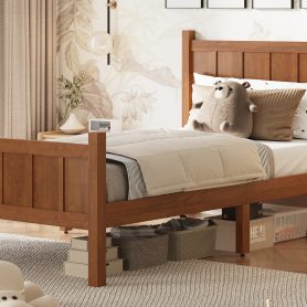 Twin Size Flat Panel Bed with Headboard & Footboard