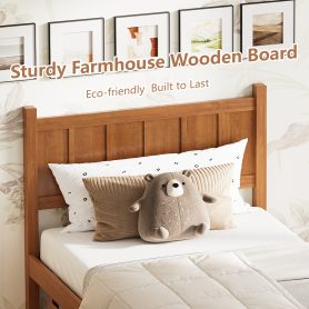 Twin Size Flat Panel Bed with Headboard & Footboard