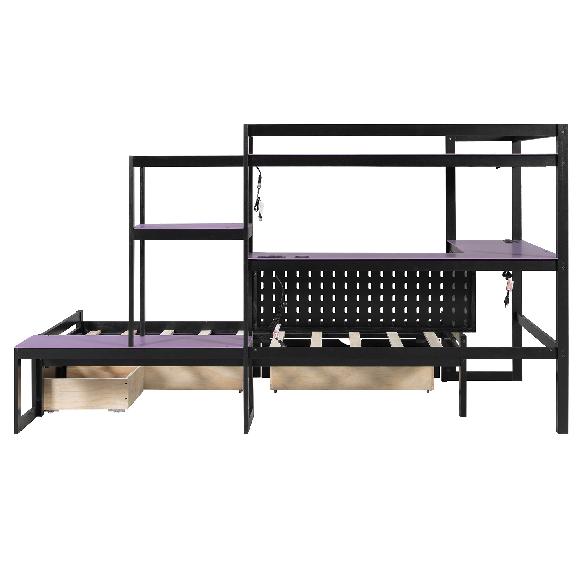 Twin Size Gaming Daybed with Integrated Desk and LED Light 35 Twin Size Gaming Daybed with Integrated Desk and LED Light