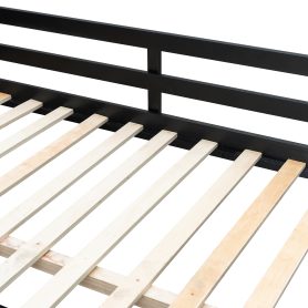 Full Size Wood Loft Bed with Desk, Multi-Storage Shelves and RGB Light