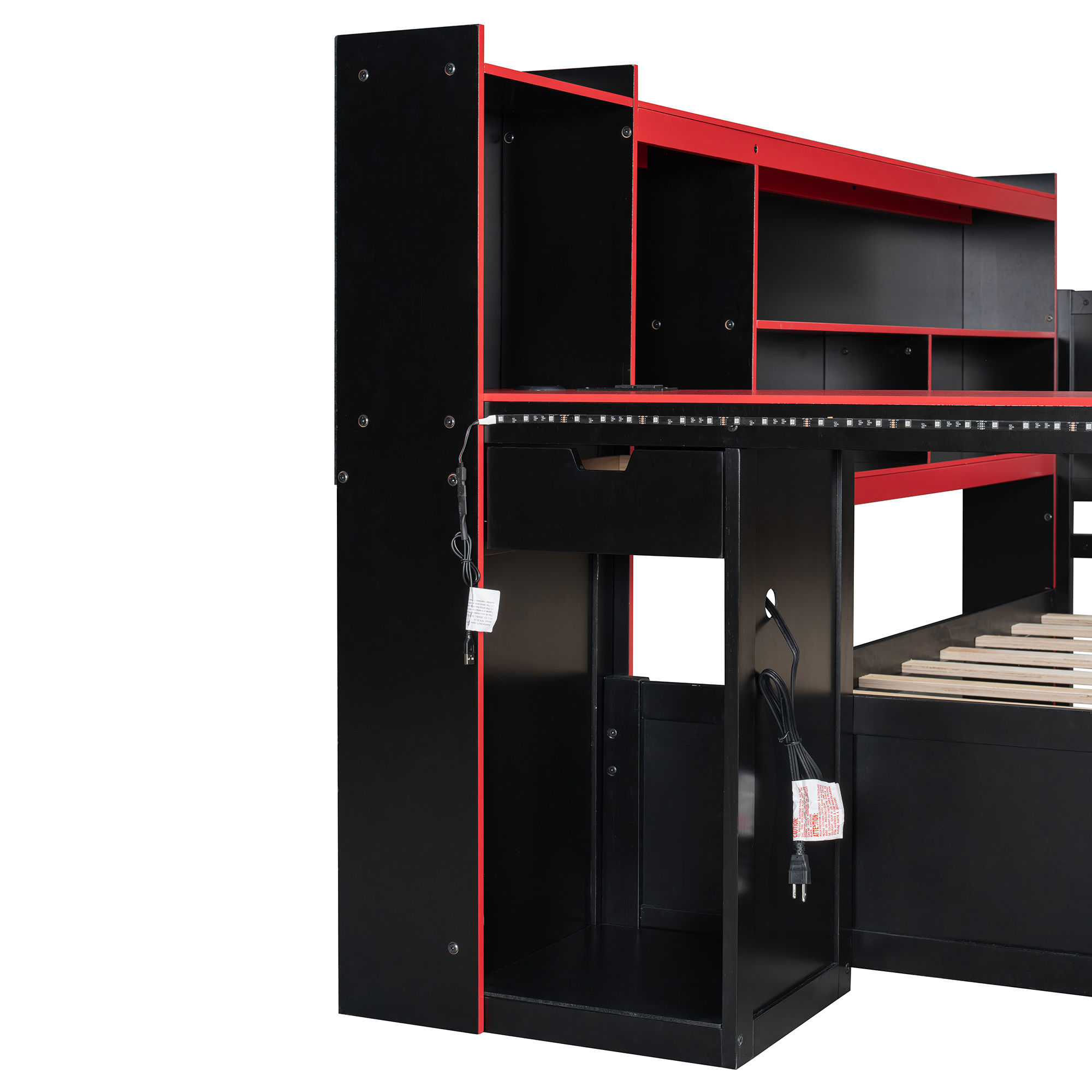 Full Size Gaming Daybed with Integrated Desk and Lights 13 Full Size Gaming Daybed with Integrated Desk and Lights