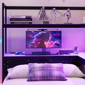 Twin Size Gaming Daybed with Integrated Desk and LED Light 57 Twin Size Gaming Daybed with Integrated Desk and LED Light