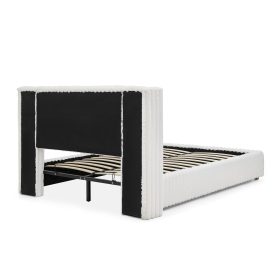Queen Functional Vertical Striped Bed with Gas Lift Storage