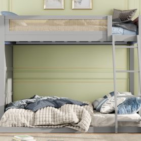 Twin over Full Bunk Bed with Shelf and LED 33 Twin over Full Bunk Bed with Shelf and LED