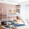 Metal Twin Over Twin Bunk Bed With Slide 1 Metal Twin Over Twin Bunk Bed With Slide