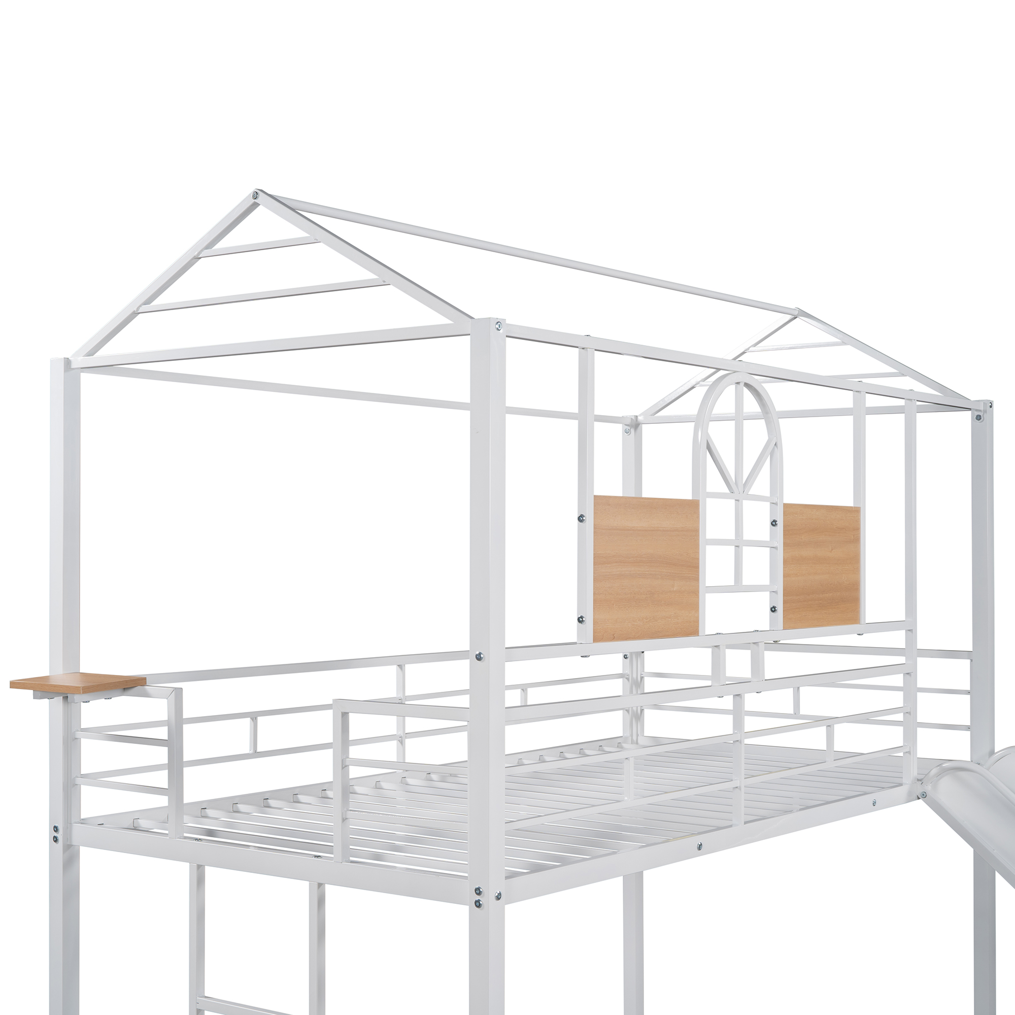 Metal Twin Over Twin Bunk Bed With Slide 6 Metal Twin Over Twin Bunk Bed With Slide
