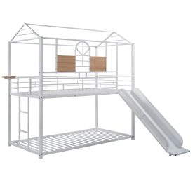 Metal Twin Over Twin Bunk Bed With Slide 34 Metal Twin Over Twin Bunk Bed With Slide