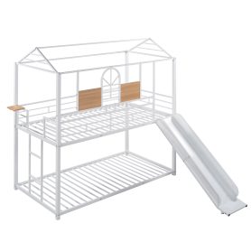 Metal Twin Over Twin Bunk Bed With Slide 32 Metal Twin Over Twin Bunk Bed With Slide