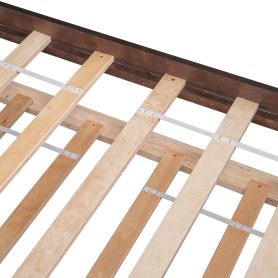 Twin Size Platform Bed Frame With Trundle, Headboard And Footboard