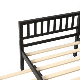 Twin Size Platform Bed Frame With Trundle, Headboard And Footboard
