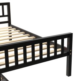 Twin Size Platform Bed Frame With Trundle, Headboard And Footboard