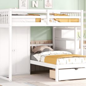 Full Over Twin Bunk Bed with Wardrobe, Drawers 41 Full Over Twin Bunk Bed with Wardrobe, Drawers