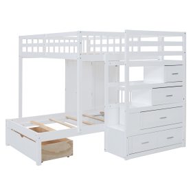 Full Over Twin Bunk Bed with Wardrobe, Drawers 27 Full Over Twin Bunk Bed with Wardrobe, Drawers