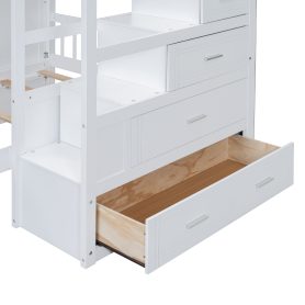Full Over Twin Bunk Bed with Wardrobe, Drawers 33 Full Over Twin Bunk Bed with Wardrobe, Drawers