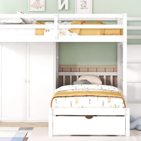 Full Over Twin Bunk Bed with Wardrobe, Drawers 43 Full Over Twin Bunk Bed with Wardrobe, Drawers