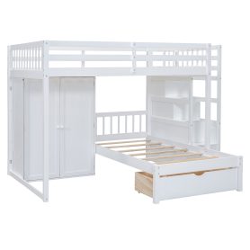 Full Over Twin Bunk Bed with Wardrobe, Drawers 26 Full Over Twin Bunk Bed with Wardrobe, Drawers