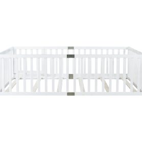 Full Size Floor Bed With High Fence Railings