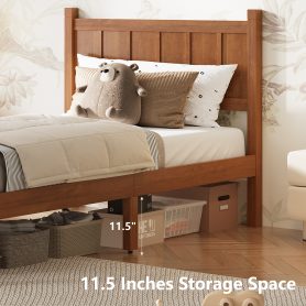 Twin Size Flat Panel Bed with Headboard & Footboard