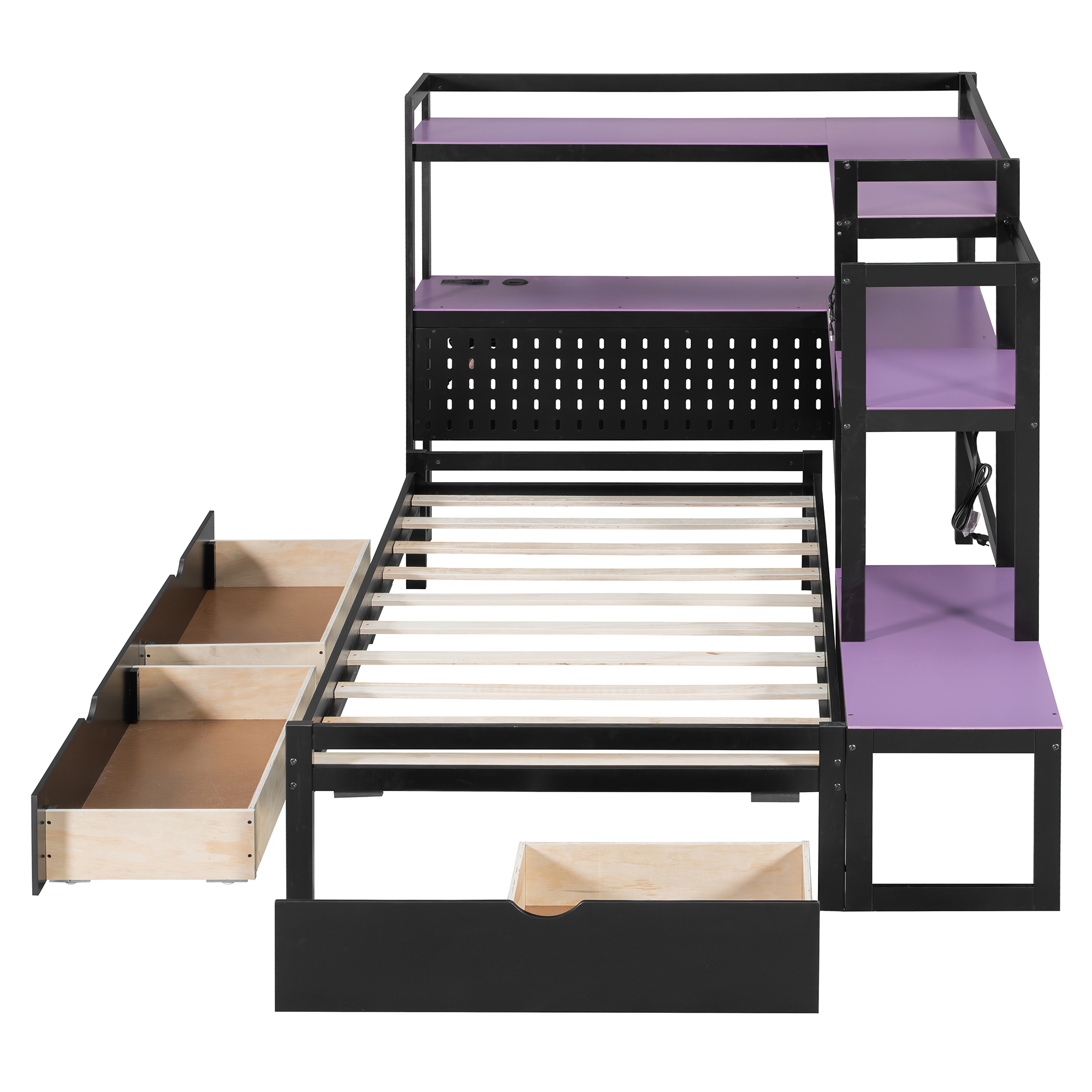 Twin Size Gaming Daybed with Integrated Desk and LED Light 27 Twin Size Gaming Daybed with Integrated Desk and LED Light