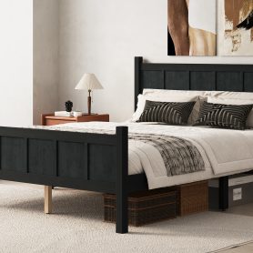 Queen Size Flat Panel Bed with Headboard & Footboard